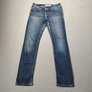 BKE Harper Jeans Womens 28R Straight Leg Thick Stitch Buckle BPL1020